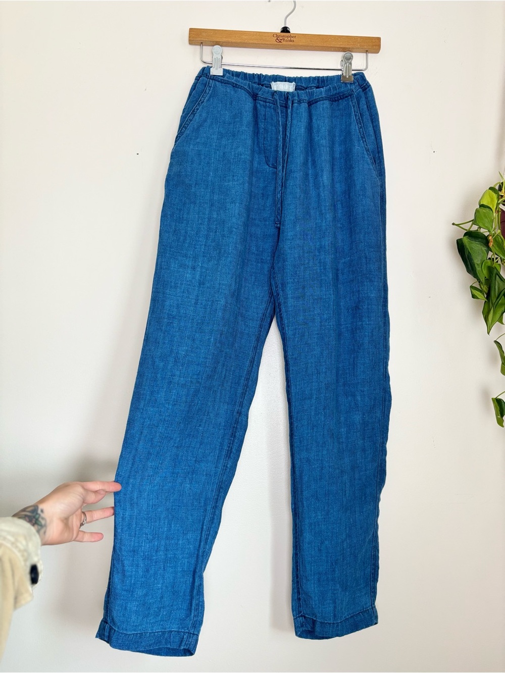 CP SHADES Blue Linen Easy Pants